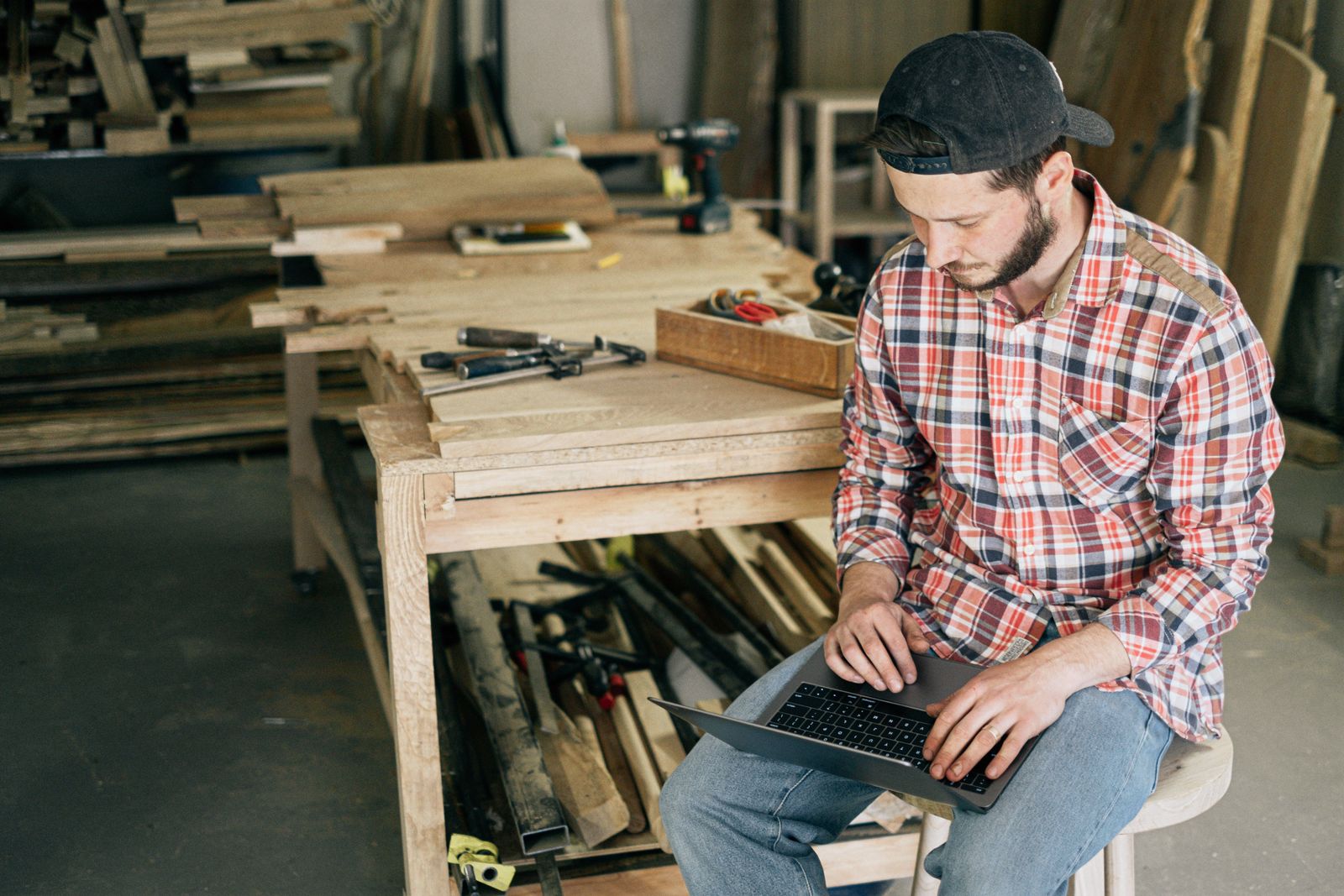 Self-employed borrower at work